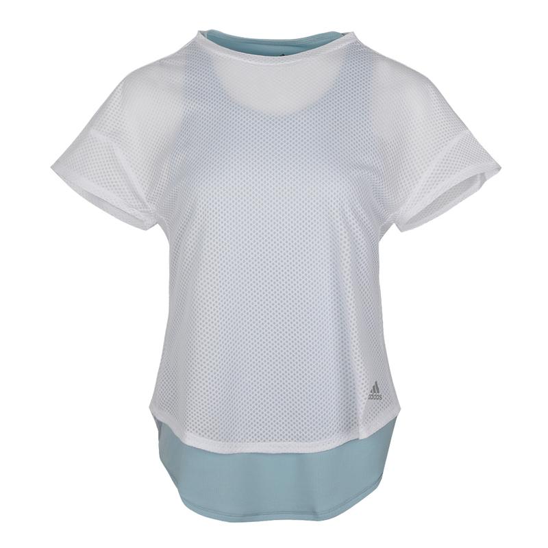 

Adidas T Shirts Women s Blue Crew Neck Moderate Mock Two Piece DU0617 XL
