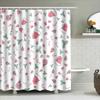 Christmas Candy Cane Santa Hat Printed Shower Curtain for Bathroom Decor Waterproof Fabric with Hooks (White)