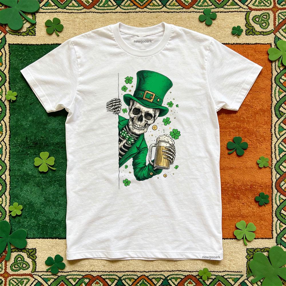 

Saint Patrick festival printed T shirt Unisex lucky Irish green Retro cotton Casual funny Unisex Adult Party tee S