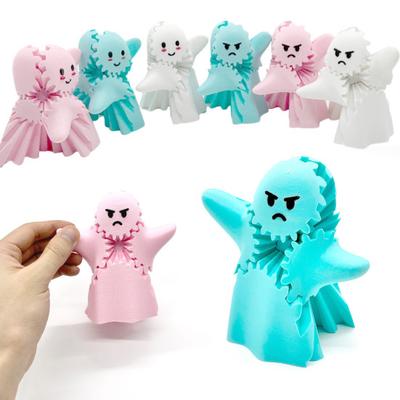 3D Printed Ghost Gear Cube Stress Anxiety Relief Halloween Cartoon Ghost Figurine