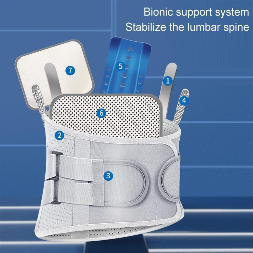 Back Lumbar Support Belt with Steel Plate Waist Protection Belt for Men and Women Spine Decompression Adjustable Back Brace for Lower Back Pain Relief
