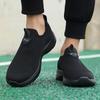 Men's Slip on Knit Sneakers Comfort Breathable Mesh Flats Shoes Lightweight EVA Sole Outdoor Sport Tennis Shoes Fashion Sneakers