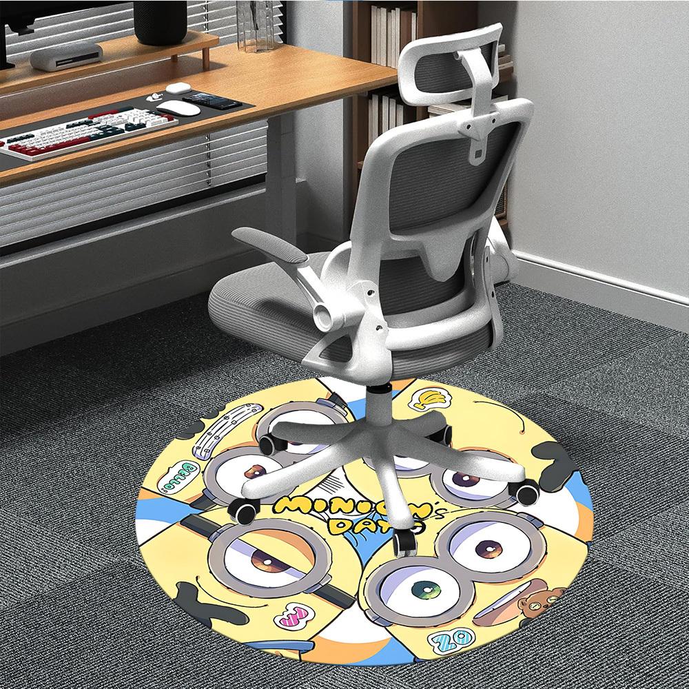 

1pc Minions Office Round Area Rug, Under Office Chairs Bedroom Living Room Home Decor, Available in Various Sizes 80cm by 80cm