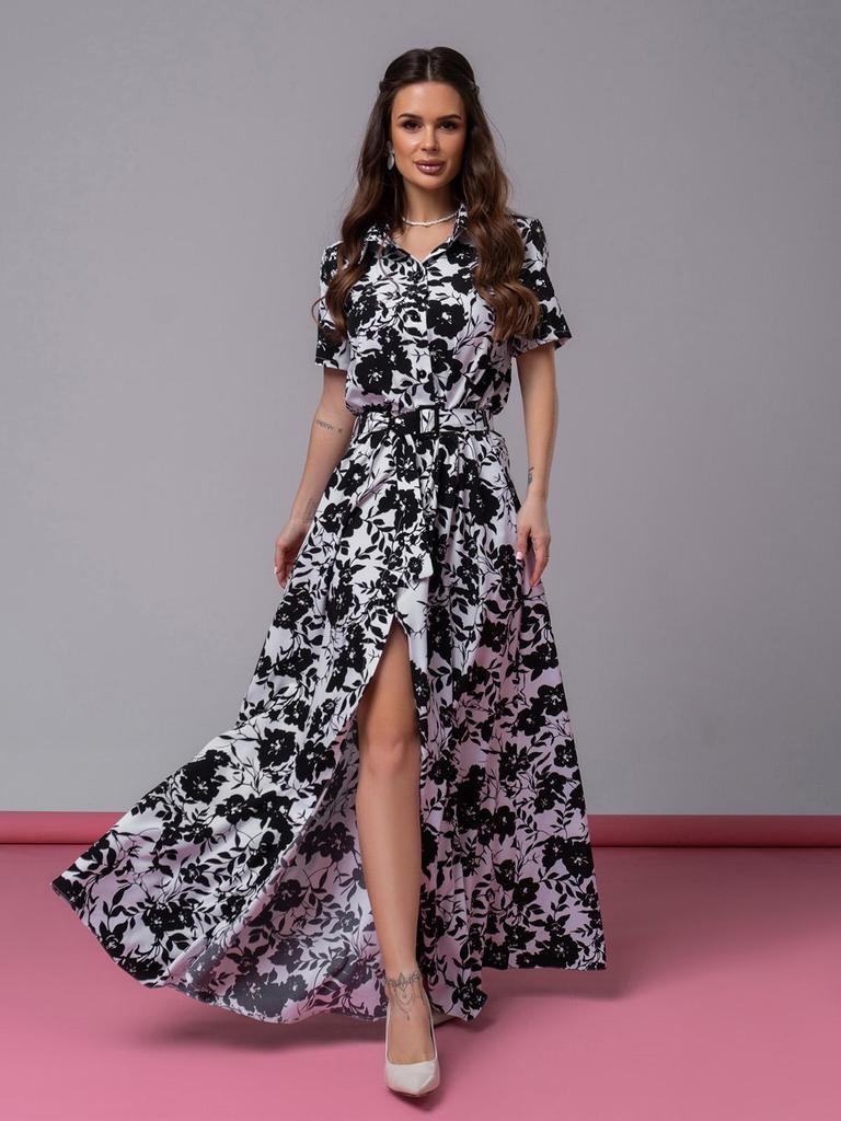 Robe chemise longue fleurie ISSA Plus