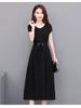 Wide Width Maxi Dress for Women - Short Sleeve, Knee Length A-Line Dress with Waist Belt