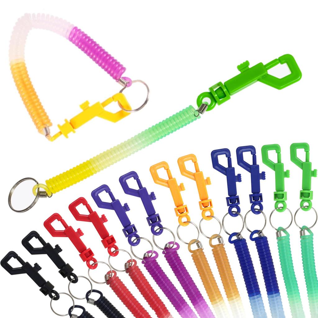 Smycz Ze Sprężyną I Karabińczykiem 20Cm - Brelok, Breloczek Do Kluczy 12Szt.