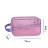 Candy Color Mesh Cosmetic Bag Large Capacity Transparent Sundries Storage Bag with Zipper Internal Pocket