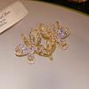Gilded Zircon Butterfly Open Ring - Elegant, Versatile & Luxurious Jewelry