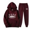 Tuta Sportiva con Cappuccio Oversize Foderata in Pile Misto Cotone per Uomo Donna Streetwear Outfit Invernale Casual Hip Hop