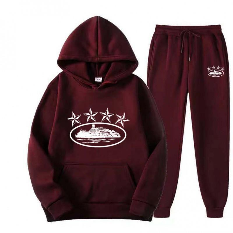 Tuta Sportiva con Cappuccio Oversize Foderata in Pile Misto Cotone per Uomo Donna Streetwear Outfit Invernale Casual Hip Hop