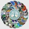 50pcs Tree of Life Graffiti Trend Totem Waterproof Stickers for Water Bottles, Skateboards, and Suitcases