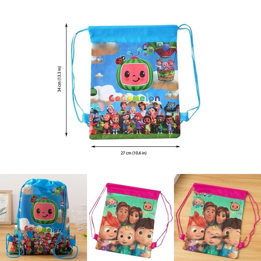 Stylish Cocomelon Drawstring Bag Backpack With Durable Woven Design For Active Kids