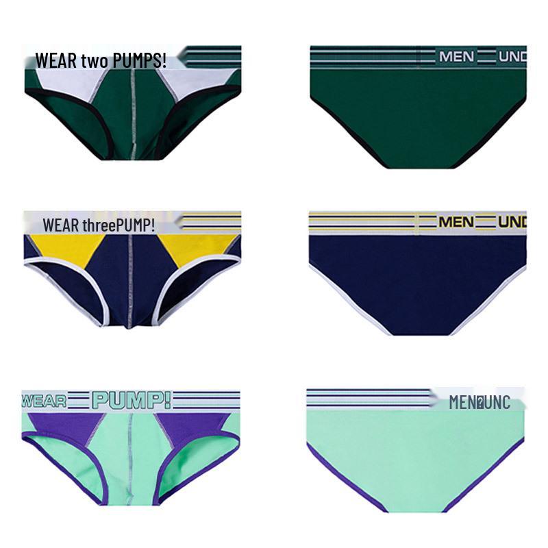 Trendy Low Rise Color Block Slim Fit Hip-Lifting Men's Sport Briefs