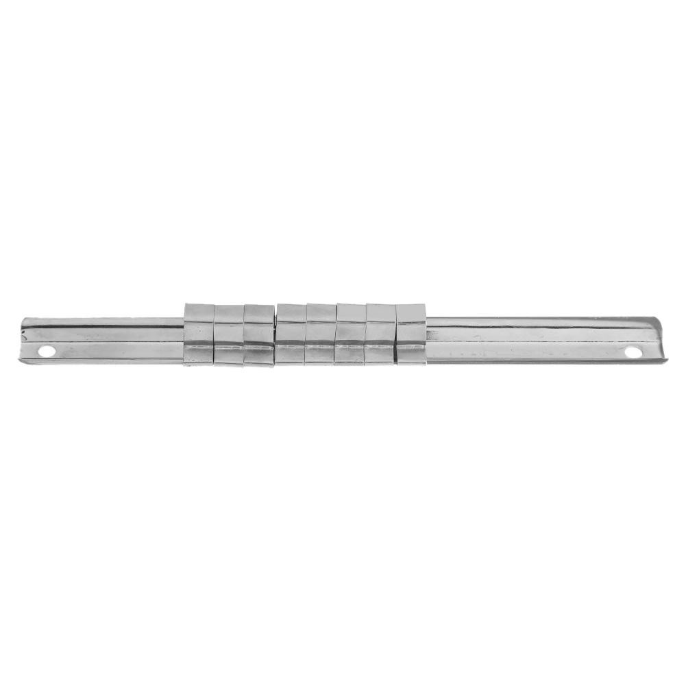 Koolstofstaal 8 Socket Rek Opbergverdeler Rail Bak Houder Plank Standaard Gereedschapsorganizer (3/8")