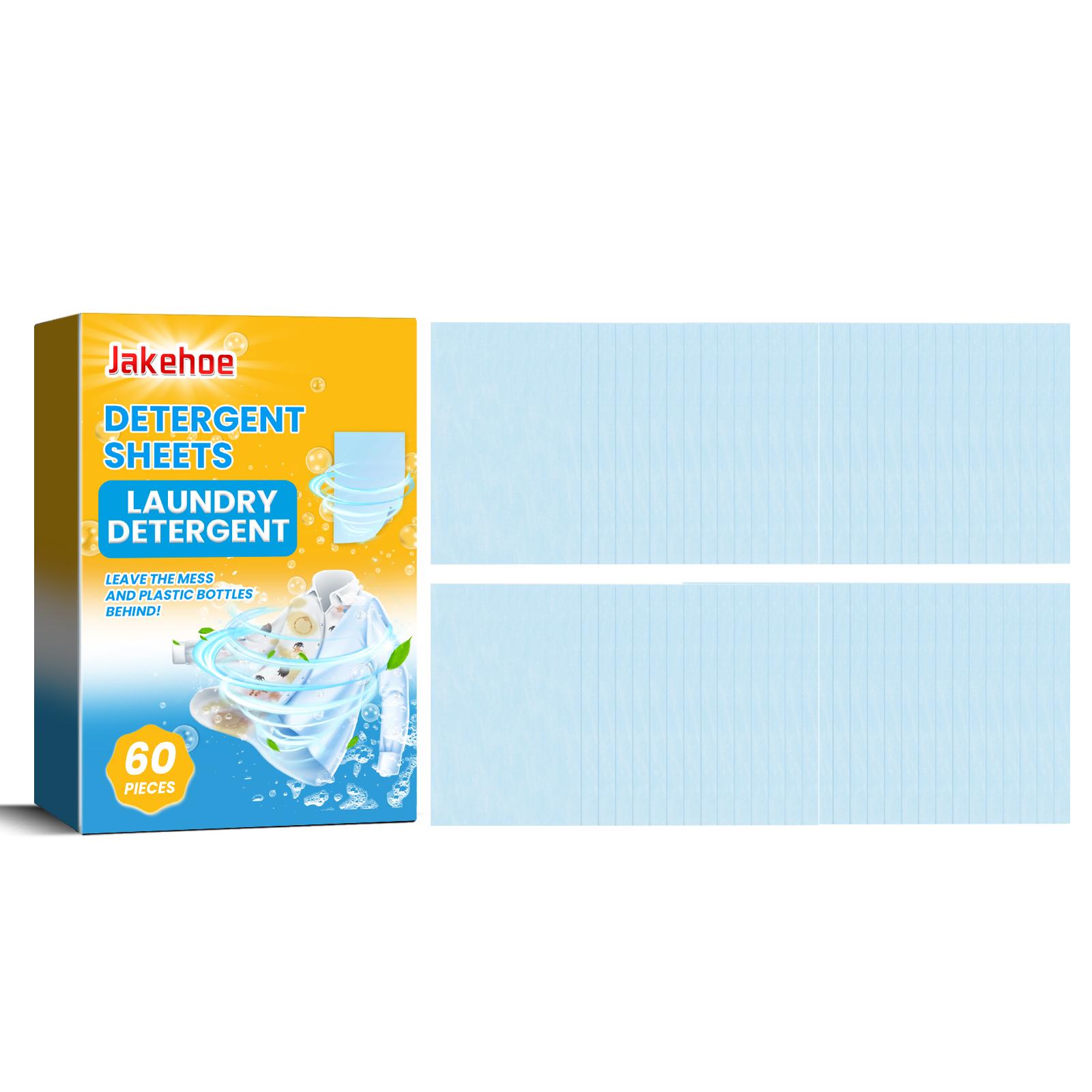 

60pcs Jakehoe Laundry Detergent Soap Sheet Washing Strong Long-lasting fragrance Laundry Gadget for Washing Machine