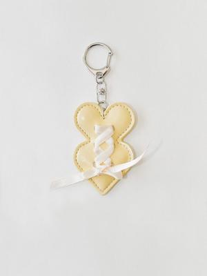DU MATIN Double Heart Keyring_butter