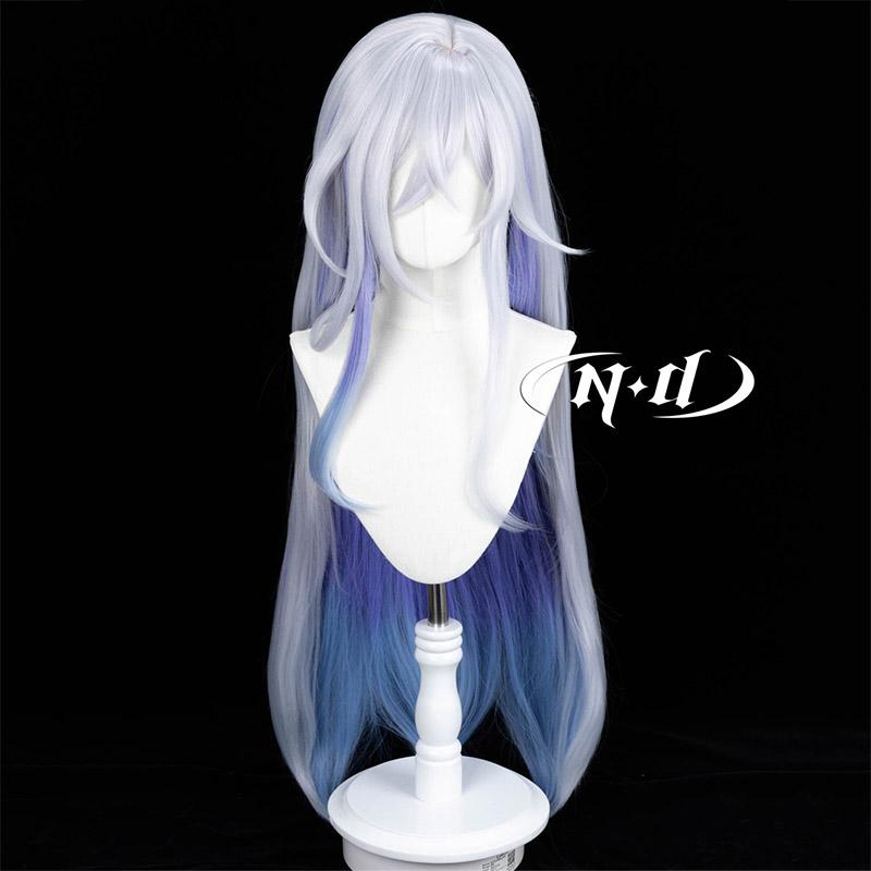 ND Genshin Impact Skirk Cosplay Wig Heat Resistant Synthetic for Comic Con Theme Party High Quality Kanekalon Cosplay Hair Wig