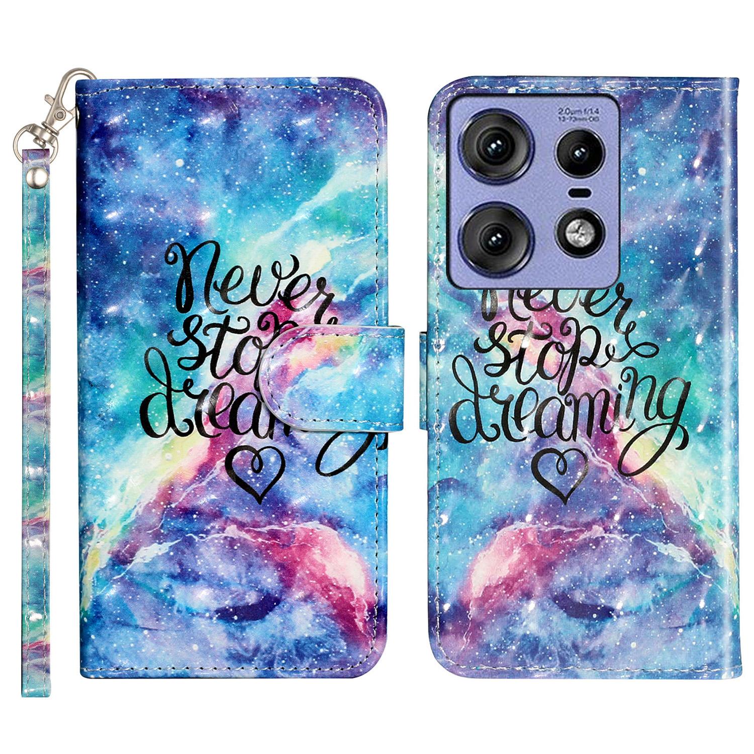 

For Motorola Edge 50 Pro 5G Case 3D Pattern Printed Phone Leather Phone Cover B