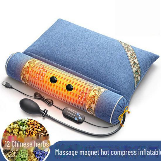 

Подушка для массажа шеи с подогревом и полынной терапией для сна и поддержки шеи 52x38x11 cm