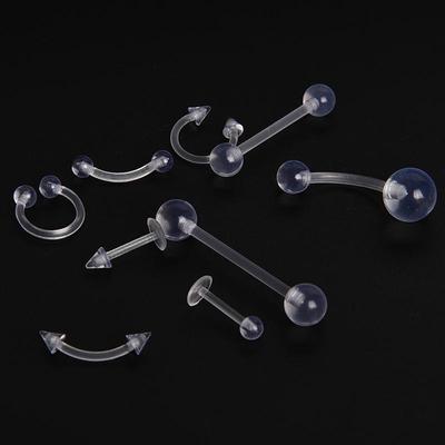 9 Uds. Anillos para labios, lengua, ombligo, Color claro, barras, pernos prisioneros, joyería para Piercing corporal