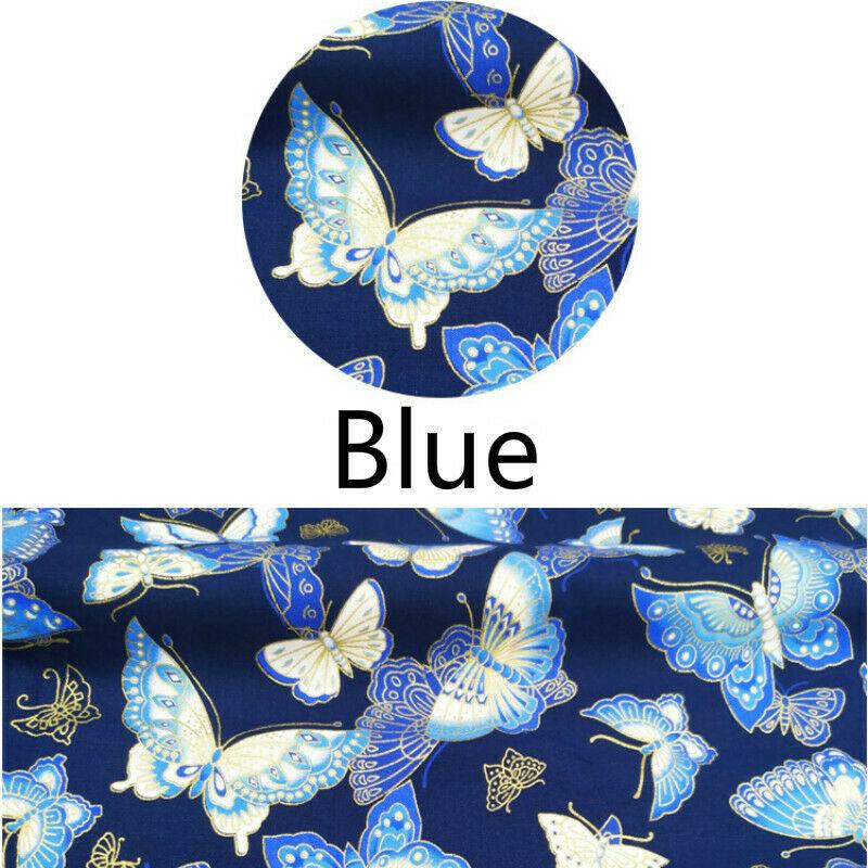 Bronzing Printed Cotton Fabric Japanese Style Butterfly Pattern Fabric For Kimono Diy Handmade Accessories Crafts