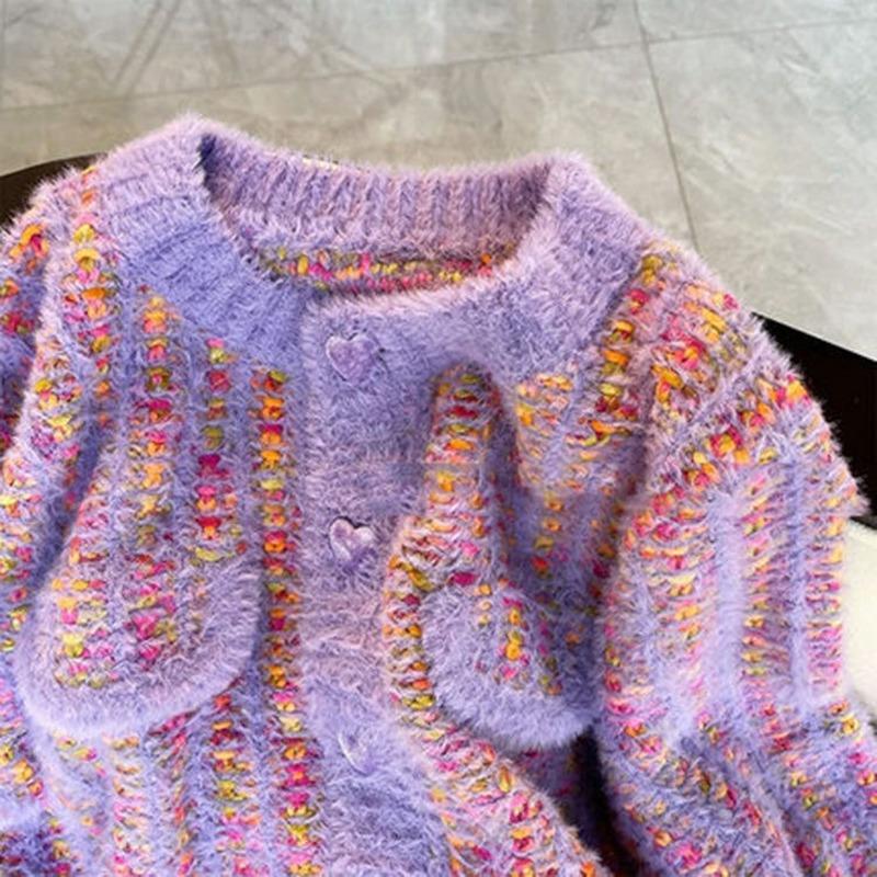 2023 móda temperament krátký díl líný styl ženy nový podzimní a zimní pletený svetr s kulatým výstřihem