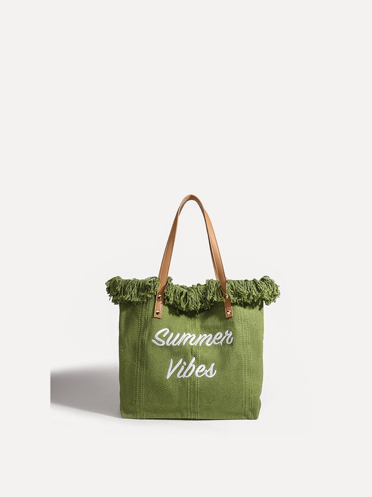 

Bags Large Capacity Canvas Bag Embroidered Letter Tote Bag Handbag Women S Beach Bag Shoulder Bag Versatile 42*10*35