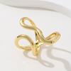 Finger Ring Open Adjustable Fit Women Ring Stainless Steel Texture Exaggerated Unconventional Lines Design Finger Band Jewelry Gift