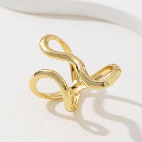 Finger Ring Open Adjustable Fit Women Ring Stainless Steel Texture Exaggerated Unconventional Lines Design Finger Band Jewelry Gift