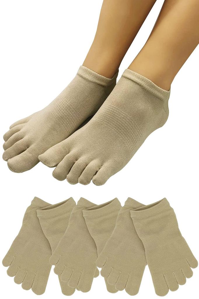 Authentic Made In Japan with Silk and Smooth and and Gas Sneaker 3 Women's Five-Toe Socks, Cotton, Cool, "CEO's Socks," Anti-Heat Reliever,
