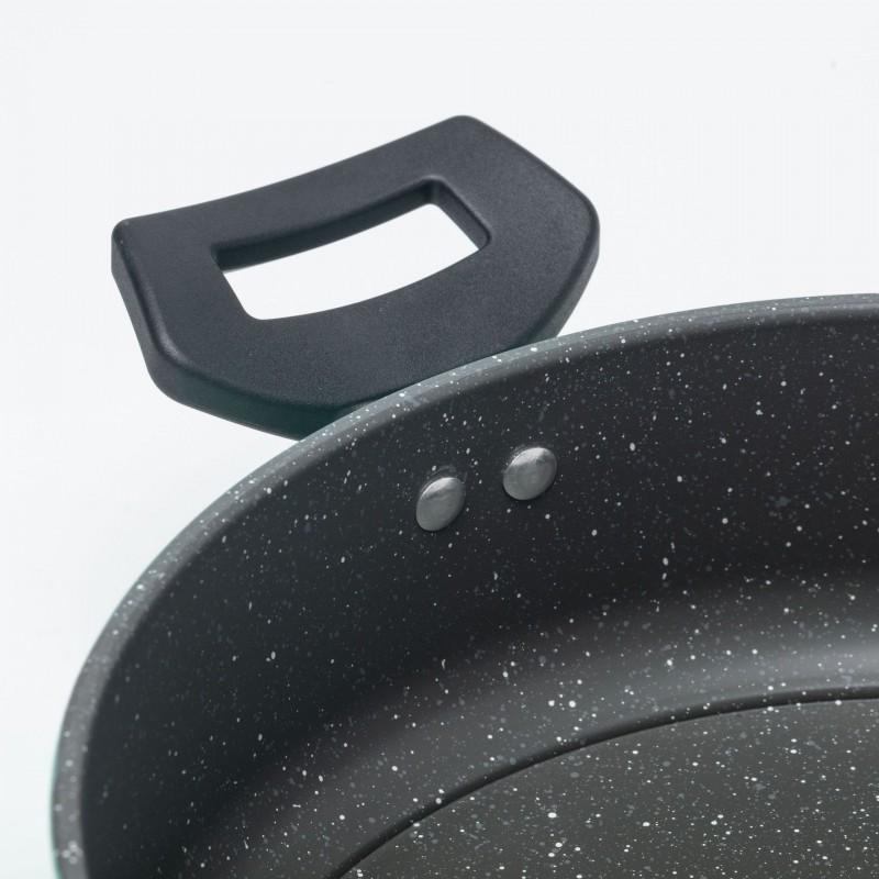 26cm Cast Iron Nonstick Frying Pan With Glass Lid Gas Induction Stove Home Kitchen Use
