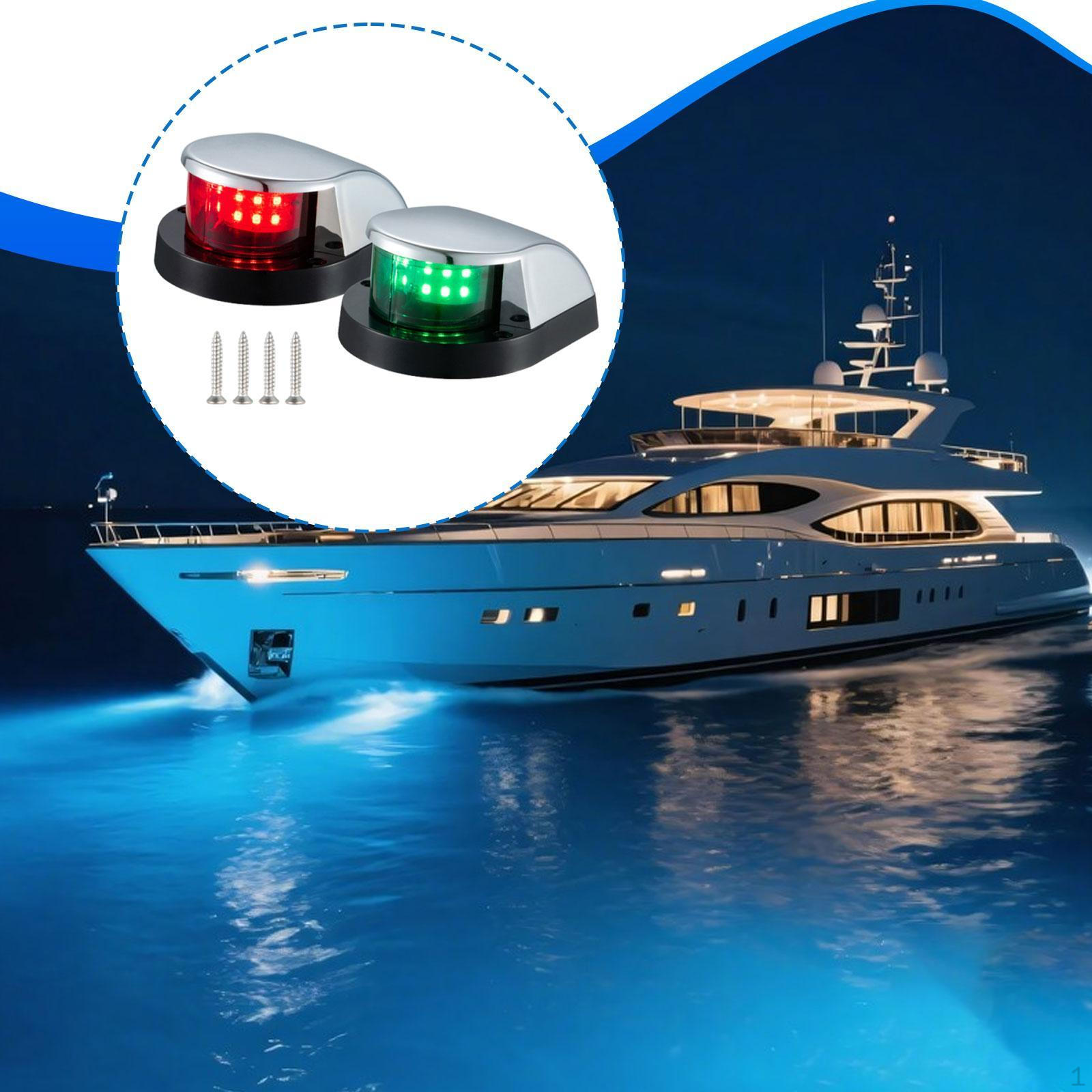 

2 Pieces Boat Navigation Light Accessory IP67 Waterproof Sturdy Bass High Visibility Marine Lamp
