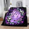 1 Stück Pastell Katze und Totenköpfe Decke Weicher Überwurf für Zimmerdeko, Perfektes Geschenk, Wohnzimmer, Reisen, Camping, Auto Decken