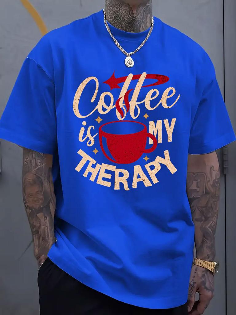 Coffee Graphic Print Short-sleeved Luxury Cotton T-shirt Summer Unisex Men Women Casual Loose Fashion Trendy Clothing