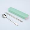 Portable Stainless Steel Cutlery Set: Spoons, Chopsticks, Knife, Fork - Three-Piece Set