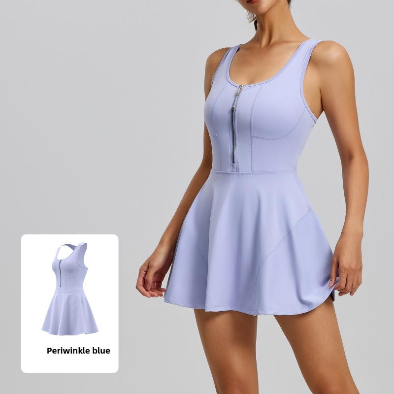 New Zipper One-Piece Dress for Women, Anti-Exposure, for Outdoor Running and Fitness
