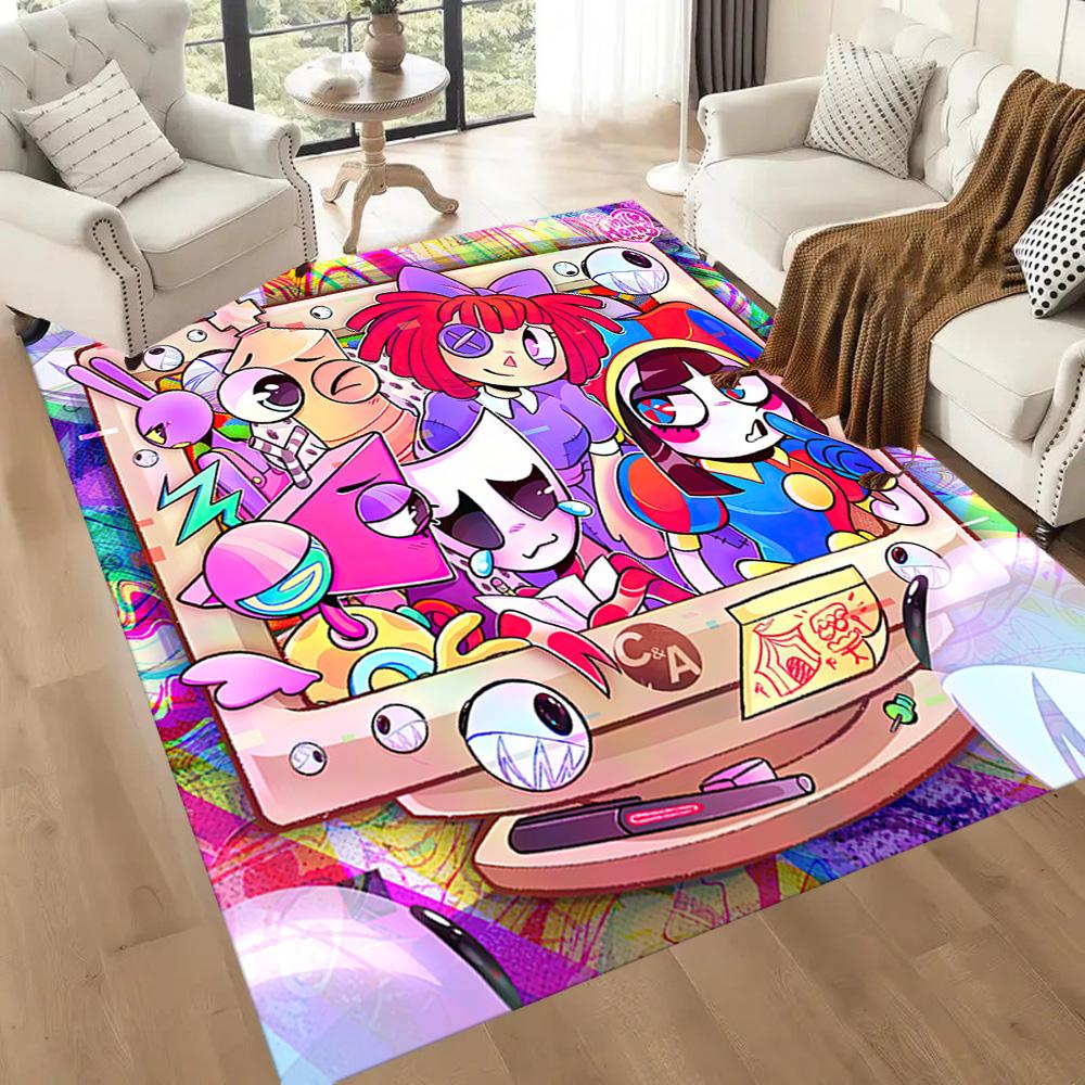 Digital Circus Area Rug Design for Study Room Dormitory Kitchen Living Rooms Anti-slip Rug Decorate Offices