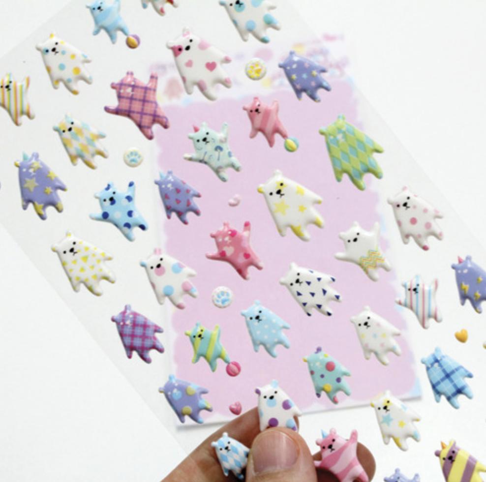 Petit Fancy Sevimli Hayvan Çıkartmaları (Her Biri 10 Adet) - 27 Seçenek (Üç Boyutlu/Kore/Dekorasyon/Kendin Yap Scrapbooking)