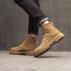 2024 High-Top British Martin Boots: Men’s Retro Cow Suede with Inner Height Increase and Thick Sole