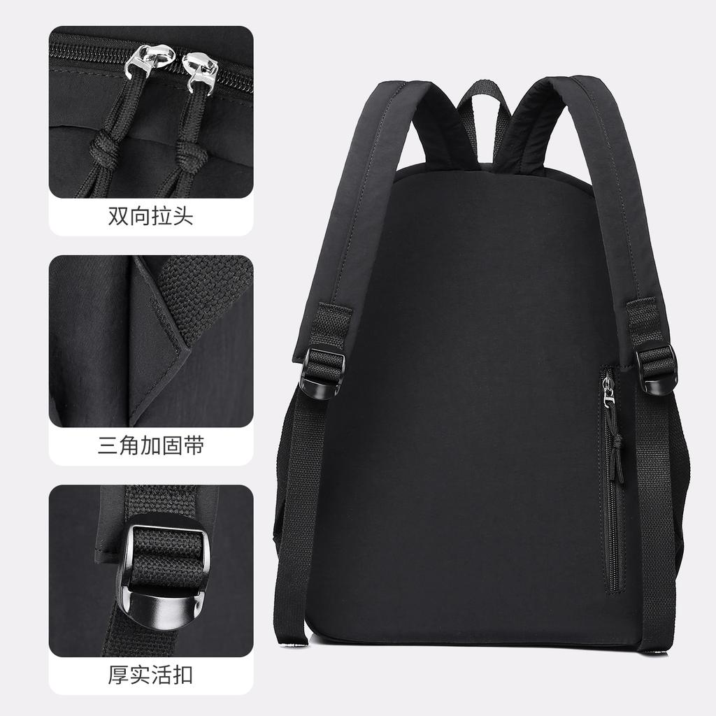 New Backpack Student Schoolbag Simple Solid Color Durable Nylon Backpack Leisure Travel Backpack