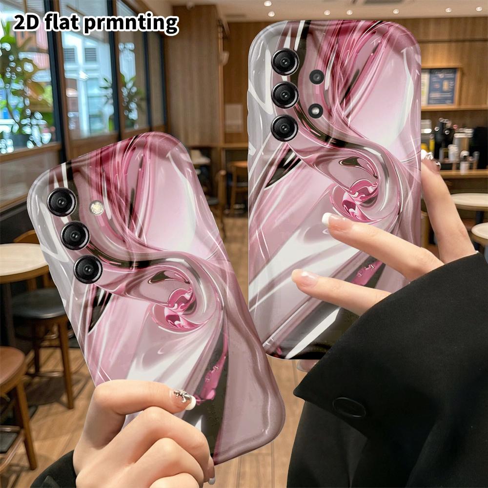 Phone Case: 2D Flat Samsung Galaxy A34 A35 S20 S22 S21 FE Plus Ultra Protective Case, Pink-toned Mirror, Christmas and Halloween Gift