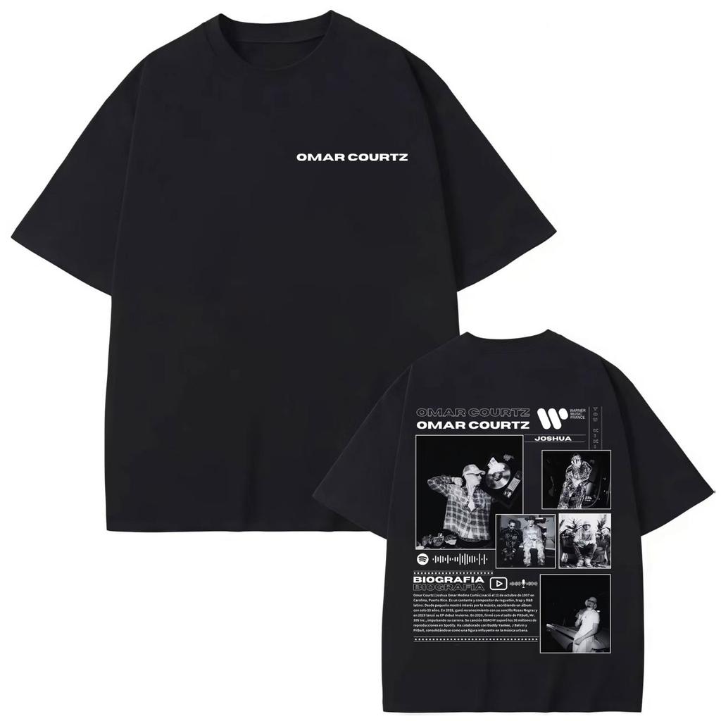 Singer Omar Courtz Merch T-shirt Fashion Hip Hop Vintage Short Sleeve T Shirt Men Women High Quality Cotton T-shirts