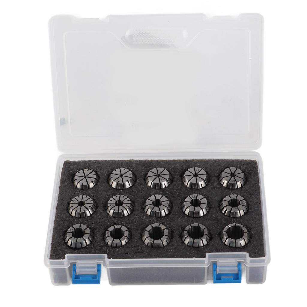 15Pcs ER25 Chuck Set High Speed Steel Spring Collets with Wrench CNC Milling Machine Parts
