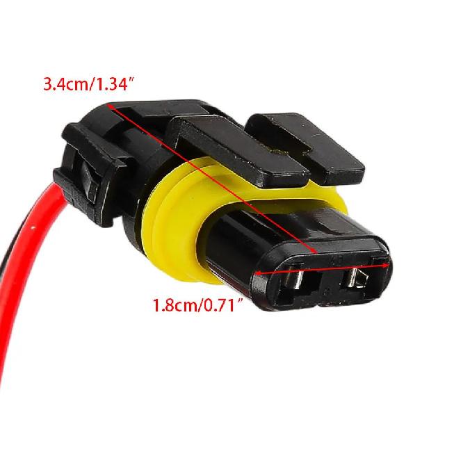 2Pcs Car 9012 HIR2 Head Light Lamp Bulb Connector Wire Wiring Harness Plug Pigtail 12V