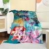 1pc Flannel Undersea Princess Ariel Mermaid Bed Sheet Quilt Cover Sofa Blanket Birthday Gift Home Decoration