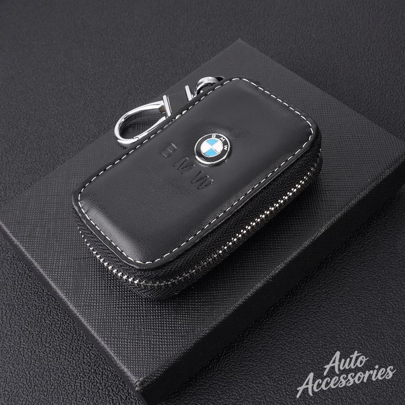 BBIL9 Leather Car Badge Key Bag Keychain Storage Pendant For BMW MINI M Sport 1 3 5 7 Series X1 X2 X3 X4 X5 X6 X7 Keyring Accessories