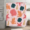 Seashell Starfish Shower Curtain Pink Green Orange Yellow Bath Decor Customizable Home Bathroom Accessory Waterproof Fabric Desi