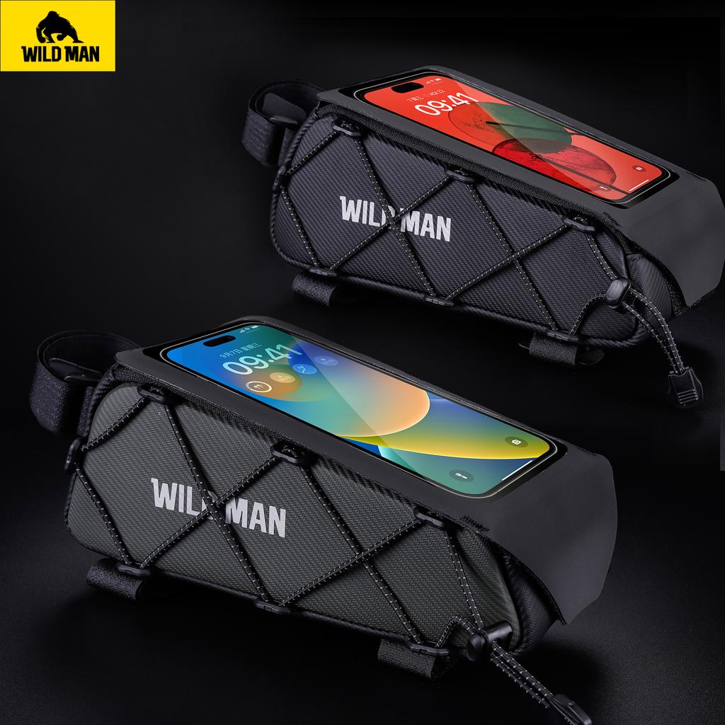 WILDMAN GX100 Waterproof Bicycle Cycling Top Tube Frame Bag Large Capacity MTB Road Bike Travel Front Beams With Touch Screen