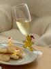 Christmas New Cute Gingerbread Man Wine Glass Ins Gift High footed Champagne Glass Festive Atmosphere