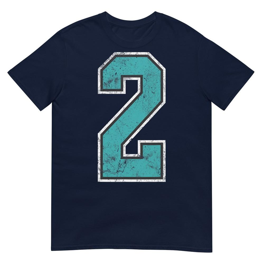 Teal Number 2 Jersey Distressed Lucky Number 2 Tshirt S